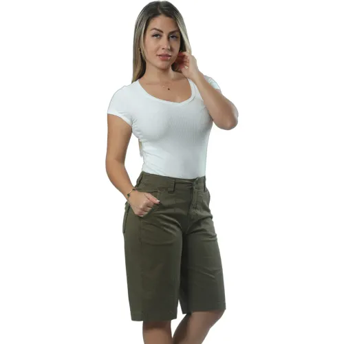 FORDAN JEANS Bermuda Mujer 4003 C/Elastico Espaldar Y Bols.Parche
