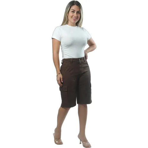 FORDAN JEANS Bermuda Mujer 4005 Cargo C/Reguladores-Pretina