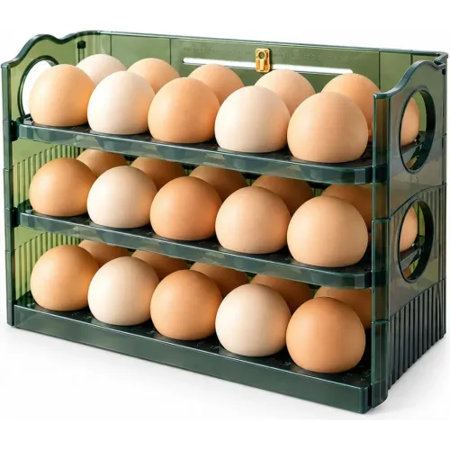 GENERICO Organizador De Huevos Verde Para Refrigeradora De 3 Niveles Y 30 Unidades Verde