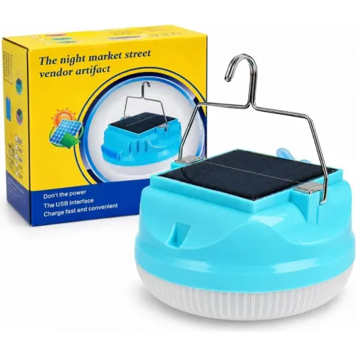 GENERICO Lámpara Foco Solar Led Luz Fría 50w Recargable Usb Con Gancho Camping Emergencias