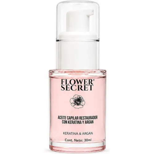 GENERICO Aceite Capilar Anti-Frizz Flower Secret 30ml Con Keratina Y Argán Brillo Y Reparación