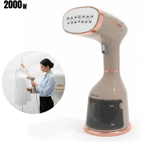 GENERICO Plancha De Vapor Portátil Sc-9759 Para Ropa 2000w Planchado Vertical Y Horizontal Beige