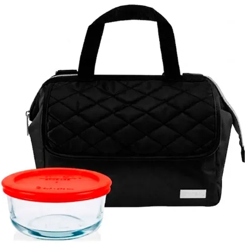 PYREX Lonchera Pyrex Ejecutiva Negra Termica Con Taper 470ml 300523