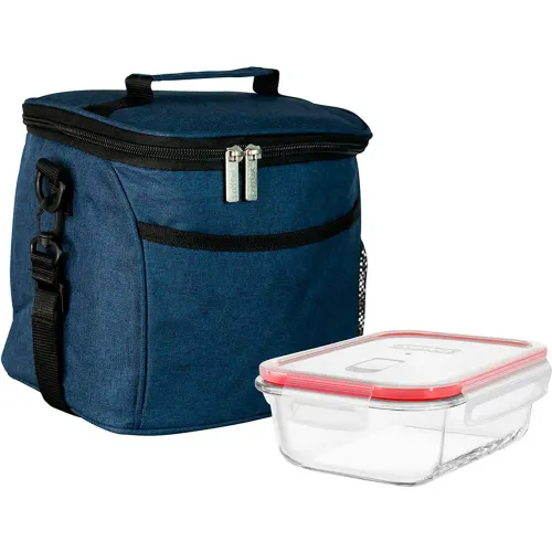 PYREX Lonchera Pyrex Ejecutivo Azul Termica Con Taper 650ml 300334