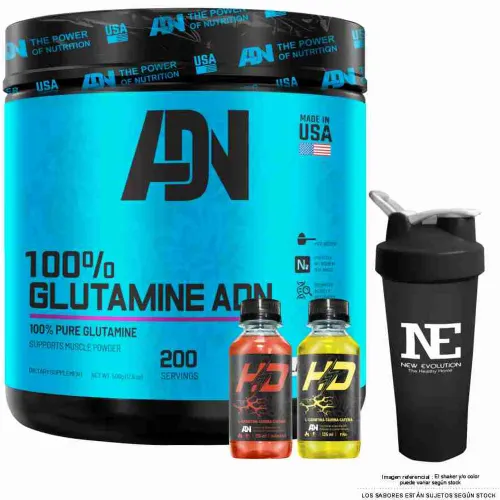 ADN NUTRITION Adn Nutrition 100% Glutamine 500 Gr + Shaker