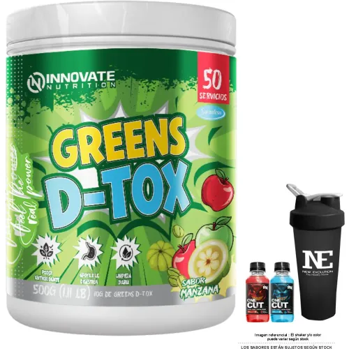 ADN NUTRITION Innovate Nutrition Greens D-Tox 500gr Manzana+shaker