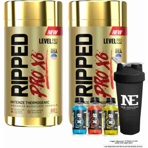 LEVEL PRO Combo Level Pro - 2 Ripped Pro X6 60 Caps. + Shaker