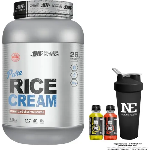 Universe Nutrition Pure Rice Cream 1.2 Kg. Vainilla + Shaker