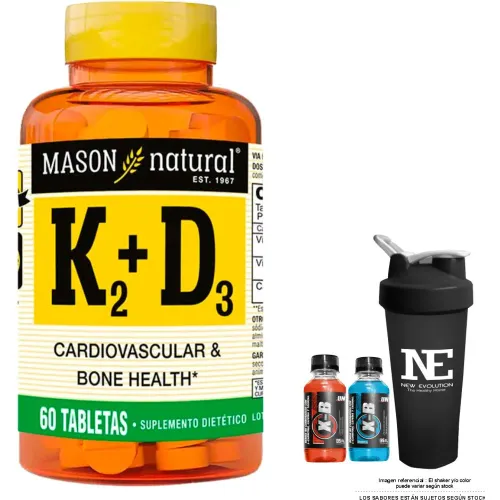 MASON Vitaminas Natural Vitamina K2 + D3 (60 Tab) + Shaker