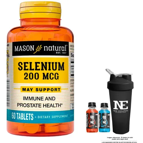 MASON Vitaminas Natural Selenio 200 Mcg (60 Tab) + Shaker