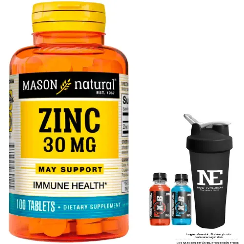 MASON Vitaminas Natural - Zinc 30 Mg (100 Tab) + Shaker