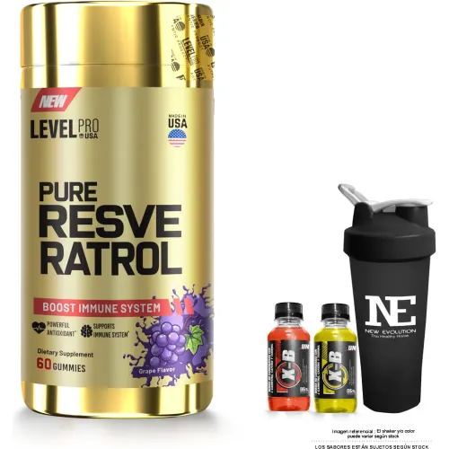 LEVEL PRO Level Pro Pure Resveratrol 60 Gummies + Shaker