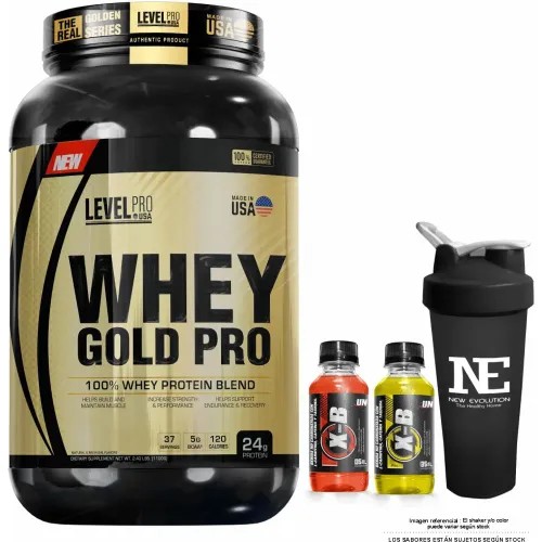 LEVEL PRO Pro Whey Gold Pro 2.43 Libras Chocolate + Shaker