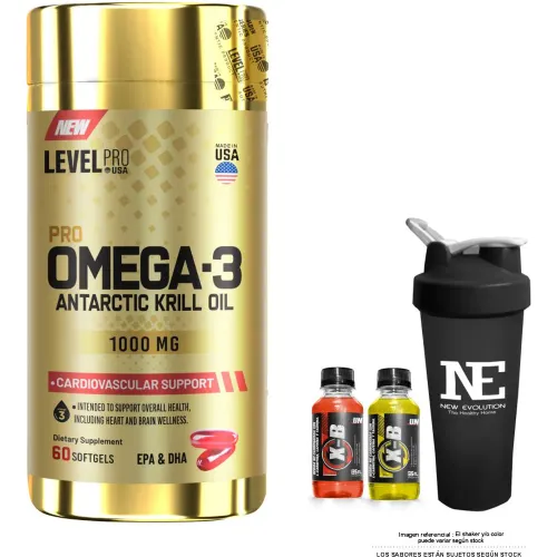 LEVEL PRO Level Pro Omega-3 Antarctic Krill Oil + Shaker