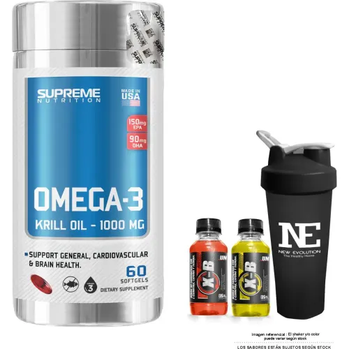 SUPREME NUTRITION Supreme Nutrition Omega-3 Krill Oil + Shaker