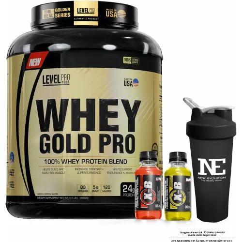 LEVEL PRO Pro Whey Gold Pro 5.5 Libras Chocolate + Shaker