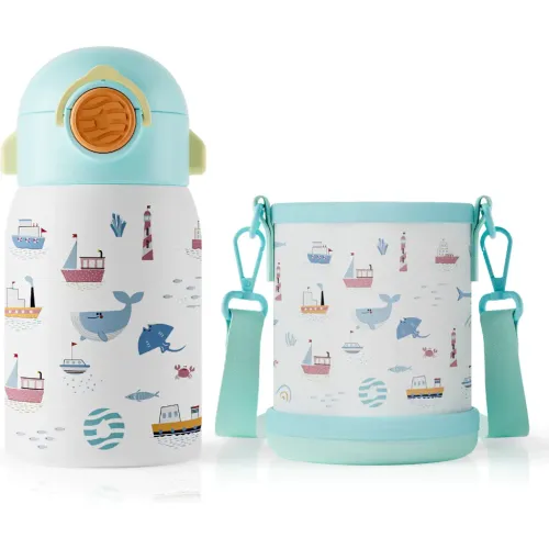 FJBOTTLE Botella Infantil De Acero Inoxidable 400 Ml