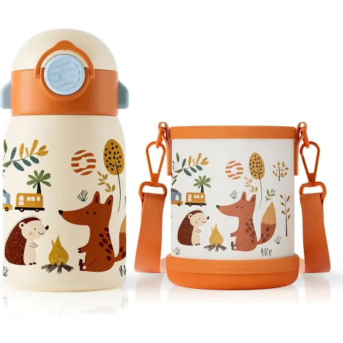 FJBOTTLE Botella Infantil De Acero Inoxidable 400 Ml