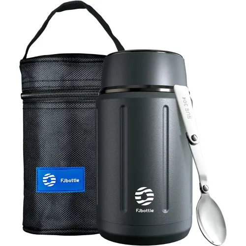 Termo Para Almuerzo 1000ml - Verde Olivo Con Cuchara Plegable