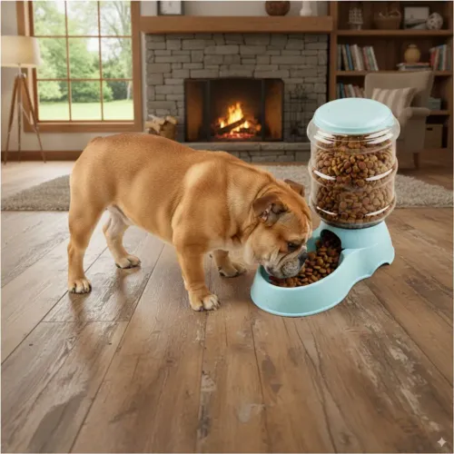 GENERICO Comedero Con Dispensador Para Mascotas Perro Gato Gran Capacidad