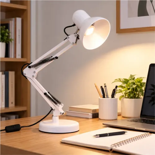 GENERICO Lámpara De Escritorio Articulada E27 Con Base Y Soporte De Mesa Ajustable