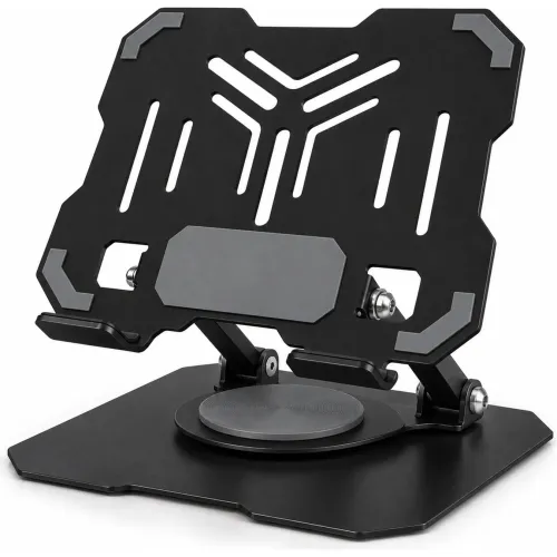 GENERICO Soporte Metálico Plegable Para Celular Y Tablet Con Base Giratoria 360° Y Altura Ajustable