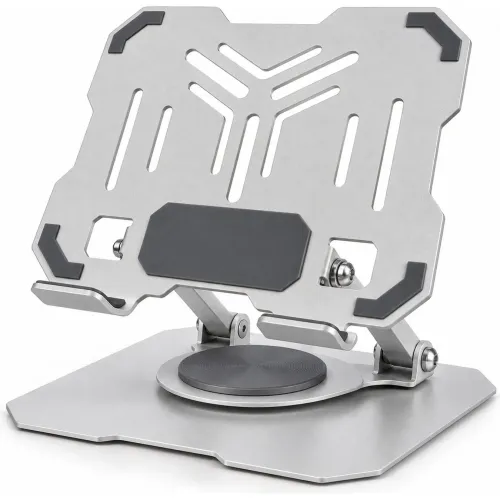GENERICO Soporte Metálico Plegable Para Celular Y Tablet Con Base Giratoria 360° Y Altura Ajustable