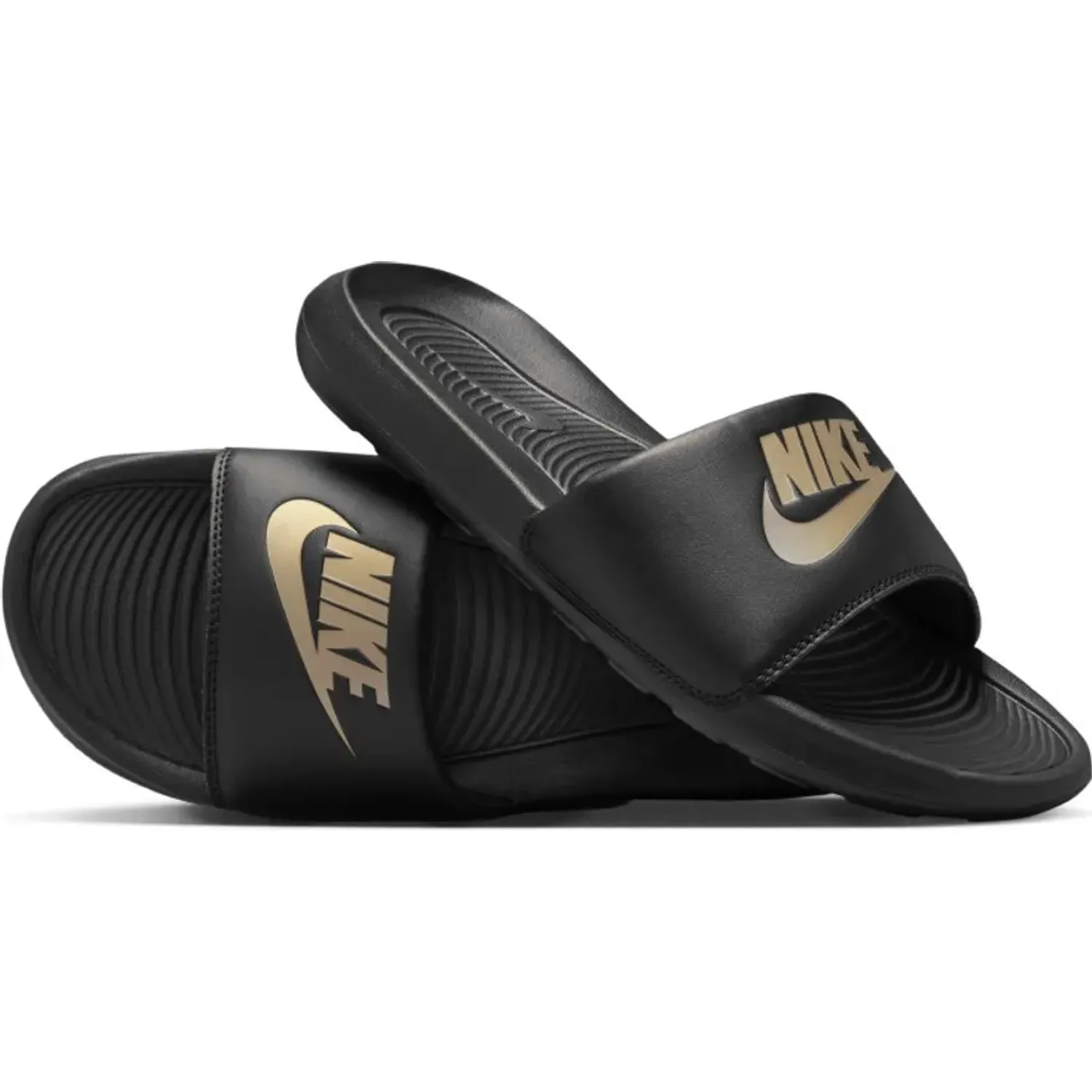 Sandalias Nike Hombre Victori One Slide color negro | Platanitos