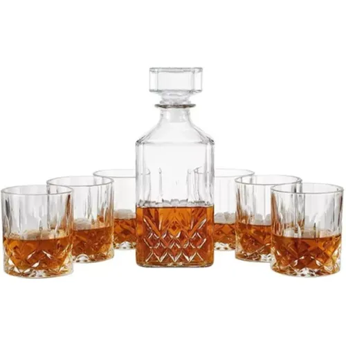 ICHIMATSU Transparente modelo Set Licorera X 7 Pz  (Licorera 1 Lt + 6 Vaso 11 Oz) transparentes 2023122221072862676  
