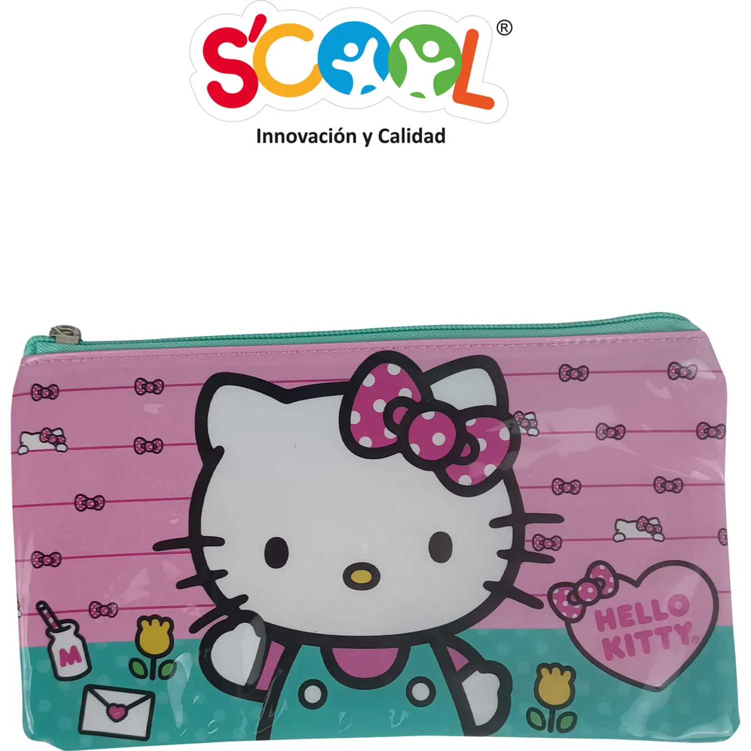 Scool Set Scool Mochila Pvc A4 Kombat Hello Kitty color rosado | Platanitos