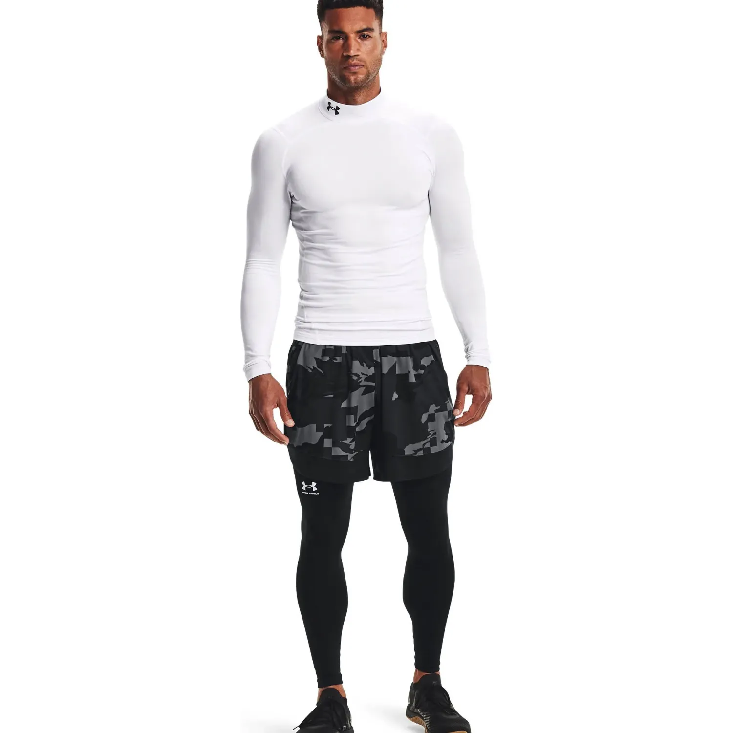Polo Under Armour Compresion Manga Larga Training Hombre Cg Armour Mock color blanco | Platanitos