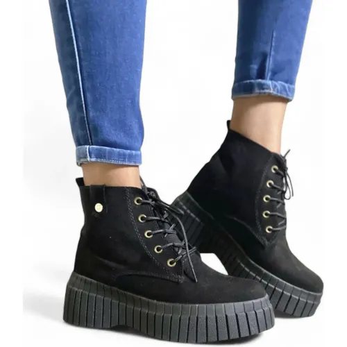 YOMAR Negro de Mujer modelo Botin Mujer Casual Quero Gamuza negros sintéticos mujer 2024070313292630059 Sintético Sintético
