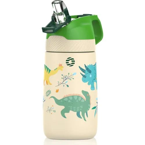 FJBOTTLE Verde modelo Botella Infantil De Agua Con Aislamiento De Acero Inoxidable Y Sorbete - 350ml verdes 2024102219272212384  